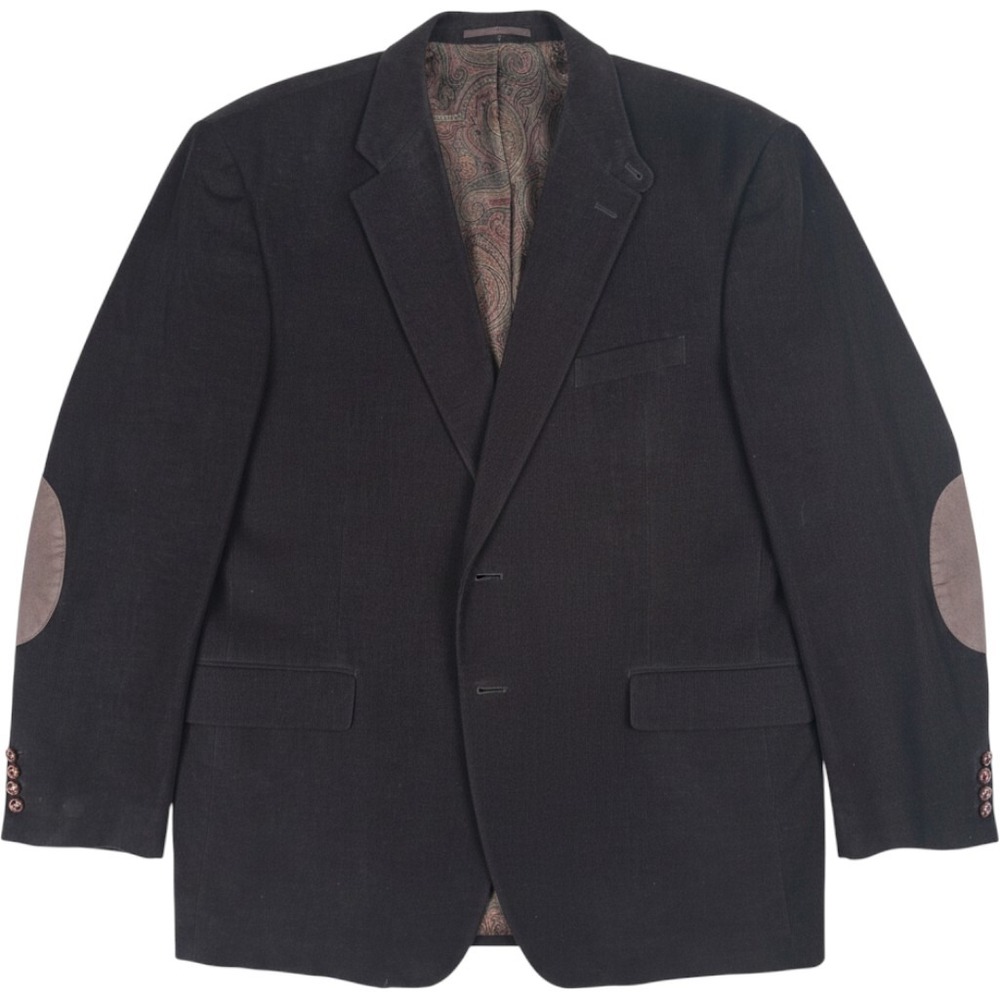 Lauren Ralph Lauren Brown Corduroy Blazer 48R Elbow Patches Paisley Sportcoat